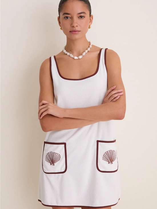 Tuckernuck Other - TuckerNuck Blanc Shell Embroidered Mini Terrycloth Dress Coverup